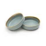 3.5 Inch Dessert Plates - Dark Gray with Golden Rim - EZ Life