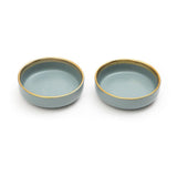 3.5 Inch Dessert Plates - Dark Gray with Golden Rim - EZ Life