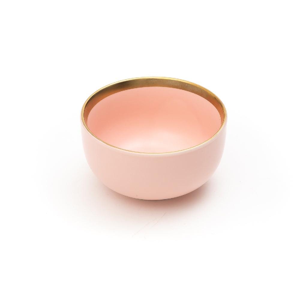 4.5 Inch Bowls - Matt Pink with Golden Rim - EZ Life