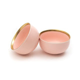 4.5 Inch Bowls - Matt Pink with Golden Rim - EZ Life