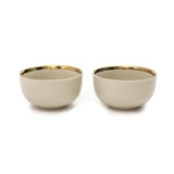 4.5 Inch Bowls - Matt Bone White with Golden Rim - EZ Life