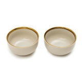 4.5 Inch Bowls - Matt Bone White with Golden Rim - EZ Life