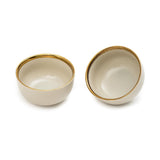 4.5 Inch Bowls - Matt Bone White with Golden Rim - EZ Life