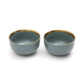 4.5 Inch Bowls - Matt Gray with Golden Rim - EZ Life