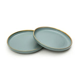 10 Inch Dinner Plate - Gray with Gold Rim - EZ Life