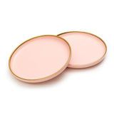 10 Inch Dinner Plate - Pink with Gold Rim - EZ Life