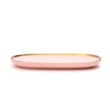 12 Inch Dinner Plate - Matt Pink with Gold Rim - EZ Life