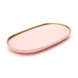 12 Inch Dinner Plate - Matt Pink with Gold Rim - EZ Life