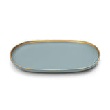 12 Inch Dinner Plate - Matt Gray with Gold Rim - EZ Life