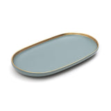 12 Inch Dinner Plate - Matt Gray with Gold Rim - EZ Life