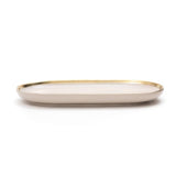 12 Inch Dinner Plate - Bone White with Gold Rim - EZ Life