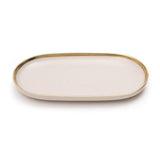 12 Inch Dinner Plate - Bone White with Gold Rim - EZ Life