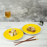 Matte Pastel Shallow 10 Inch Ceramic Plate (Sesame Series Matt Yellow) (Pack of 2)