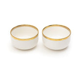 4.5 Inch Dinner Bowl - Glossy White with Gold Lining - EZ Life