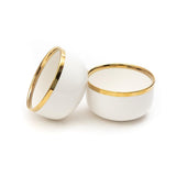 4.5 Inch Dinner Bowl - Glossy White with Gold Lining - EZ Life
