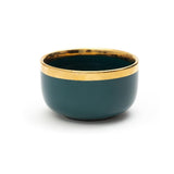 4.5 Inch Dinner Bowl - Glossy Emerald Green Colour with Gold Lining - EZ Life