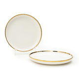 10 Inch Plate - Glossy White with Gold Lining - EZ Life
