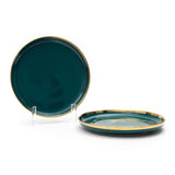 10 Inch Plate -Glossy Emerald Green Colour with Gold Lining - EZ Life