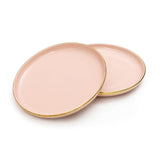 10 Inch Plate -Glossy Lotus Pink Colour with Gold Lining - EZ Life