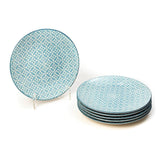 10.5 Inch Light Blue Diamonds Glazed Plates - EZ Life
