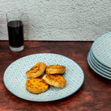 10.5 Inch Light Blue Diamonds Glazed Plates - EZ Life