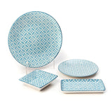 10.5 Inch Light Blue Diamonds Glazed Plates - EZ Life