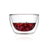 Borosilicate Dazzle Glass Soup Bowls, Insulated Double Wall Glass transparent Bowls for Kitchen, Microwave Safe, Perfect for Hot and Cold Foods, Salad, Fruit, Round Dessert Serving Bowl - 500 ml, Pack of 2