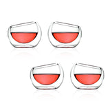 Borosilicate transparent Giggle Dessert Bowls glass, Ice Cream, Bowl Small Fruit Serving Starters Glass Bowls, Microwave Safe,Perfect use for home, Round Insulated Double Wall Glass Bowl, 80 ml, Pack of 2
