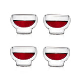 Borosilicate transparent Glass Zesty Bowls, Ice Cream, Bowl Small Fruit Serving Starters Glass Bowls, Microwave Safe,Perfect use for home, Round Insulated Double Wall Glass Bowl, 150 ml, Pack of 2
