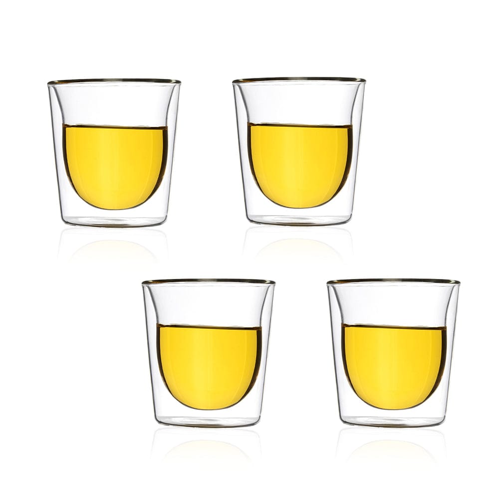 Borosilicate double Wall Delight Glass, Insulated transparent glass, Whiskey, Cocktail Glasses, Lightweight, Dishwasher Safe, Luxury Gift Set for Men or Women, friends, 250 ml, Pack of 2