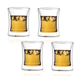 Borosilicate double Wall Curvilicious Glass, Insulated transparent glass, Water, Cocktail Glasses, Lightweight, Dishwasher Safe, Luxury Gift Set for Men or Women, friends, 250 ml, Pack of 2