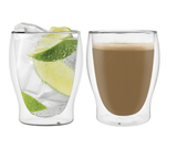 Borosilicate Double Wall Cocktail - Mocktail Glass, Insulated Mug for Hot Cold Mug Tea Coffee, Drinking Glasses, Water Glasses, juice, Microwave & dishwasher safe, Lightweight glass, Transparent - 250 ml - Pack of 1