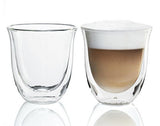 Borosilicate Double Wall Diva Glasse, Insulated Mug for Hot Cold Mug Tea Coffee, Drinking Glasses,Water Glasses, juice, Microwave & dishwasher safe, Lightweight-Transparent - 200 ml - Pack of 2