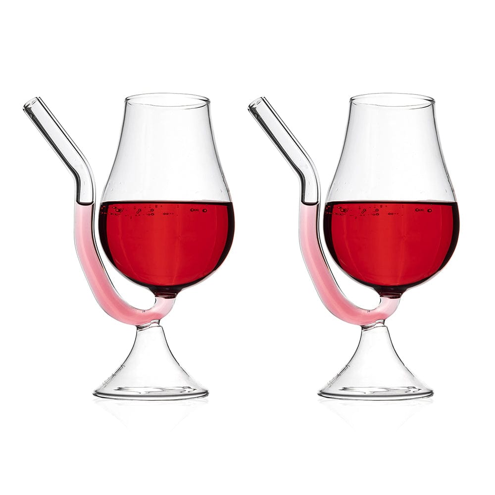 Borosilicate Double Wall Cocktail with Smoky Tail Glass, Unique Wine Glass, Glassware Glass Ideal for White or Red Wine Party Glass, Whisky Cocktails & Any Beverage - Transparent - 250 ml - Pack of 4