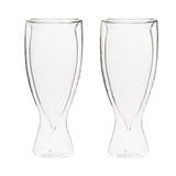 Borosilicate Double Wall Spruce Glass, Unique Glass, Glassware Glass Ideal for Juice Lemon Soda Wine Scotch Cocktails & Any Beverage, Party Glass, Whisky Cocktails & Any Beverage - Transparent - 350 ml - Pack of 1
