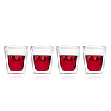 Borosilicate Double Walled Fantasia Coffee Glasses Mugs Cappuccino Latte Macchiato Glasses Cups for Coffee Tea Milk Juice, Insulated Glass, Dishwasher safe, Microwave Safe - 200 ml - Pack of 2
