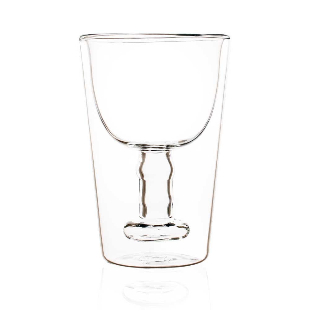 Borosilicate Double Wall Stylish Winestein Glass, Unique Wine Glass, Glassware Glass Ideal for White or Red Wine Party Glass, Whisky Cocktails & Any Beverage - Transparent - 200 ml - Pack of 1