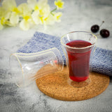 Borosilicate Double Wall Multi-Use Curve Glass, Insulated Mug for Hot Cold Mug Tea Coffee, Drinking Glasses,Water Glasses, juice, Microwave & dishwasher safe, Lightweight-Transparent - 200 ml - Pack of 2