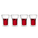 Borosilicate Double Wall Multi-Use Curve Glass, Insulated Mug for Hot Cold Mug Tea Coffee, Drinking Glasses,Water Glasses, juice, Microwave & dishwasher safe, Lightweight-Transparent - 200 ml - Pack of 1