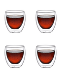 Borosilicate Double Wall Espresso Glass, Dessert & Shot Glasses for Coffee & Tea, Lightweight, Perfect for Insulated Glass Ideal for Hot and Cold Beverages - Transparent, 80 ml - Pack of 2