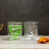 Borosilicate double Wall Twisty Glass, Insulated transparent glass, Whiskey, Cocktail Glasses, Lightweight, Dishwasher Safe, Luxury Gift Set - Transparent - 200 ml, Pack of 1