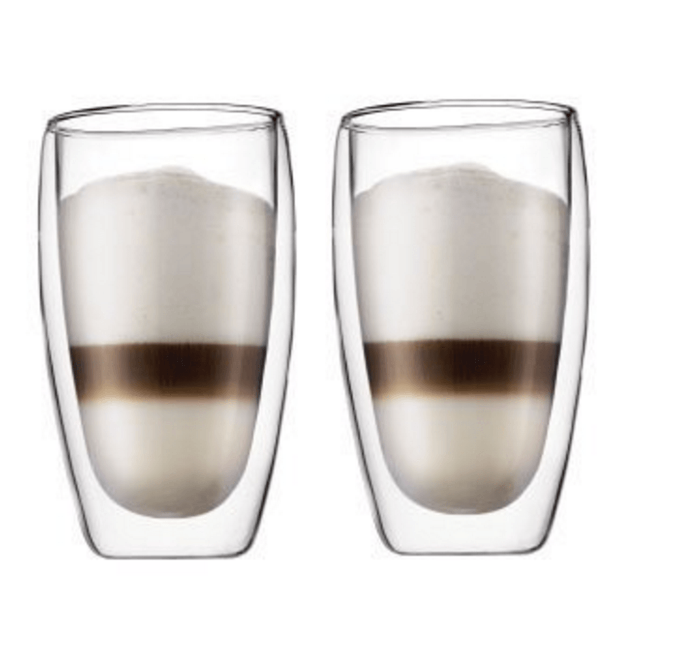 Borosilicate Double Wall  Tall Cocktail Glass, Insulated Drinking Glasses, Mugs, Coffee Mugs or Tea Cups, Water Glasses, Juice,Milk,Lightweight Glass, Transparent - 450 ml - Pack of 4