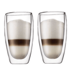 Borosilicate Double Wall  Tall Cocktail Glass, Insulated Drinking Glasses, Mugs, Coffee Mugs or Tea Cups, Water Glasses, Juice,Milk,Lightweight Glass, Transparent - 450 ml - Pack of 1