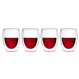 Borosilicate Double Wall  Round Glass, Insulated Drinking Glasses, Mugs, Coffee Mugs or Tea Cups, Water Glasses, Juice,Milk,Lightweight Glass, Transparent - 300 ml - Pack of 1