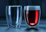 Borosilicate Double Wall  Round Glass, Insulated Drinking Glasses, Mugs, Coffee Mugs or Tea Cups, Water Glasses, Juice,Milk,Lightweight Glass, Transparent - 300 ml - Pack of 2