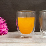 Borosilicate Double Wall  Round Glass, Insulated Drinking Glasses, Mugs, Coffee Mugs or Tea Cups, Water Glasses, Juice,Milk,Lightweight Glass, Transparent - 300 ml - Pack of 1
