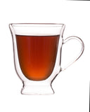 Borosilicate Double Walled Glass Fashionista Coffee Cups with Handle, Cappuccino Mug, Drinking Glasses for Coffee & Tea, Insulated Glass Mugs, Perfect gift Ideas, Transparent- 150 ml, Pack of 2