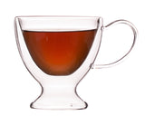 Borosilicate Double Walled Glass Sassy Coffee Cups with Handle, Cappuccino Mug for Coffee & Tea, Insulated Glass Mugs, Perfect gift for Coffee Lover, Tea Lover, Transparent- 300ml, Pack of 1