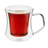 Borosilicate Double Walled Glass Passion Coffee mug with Handle, Glasses Cappuccino cup, Drinking Glasses for Coffee & Tea, Insulated Glass Mugs, Transparent- 180ml, Pack of 1