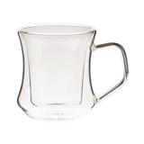 Borosilicate Double Walled Glass Passion Coffee mug with Handle, Glasses Cappuccino cup, Drinking Glasses for Coffee & Tea, Insulated Glass Mugs, Transparent- 180ml, Pack of 1
